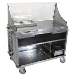 Cadco CBC-DC - Mobile Sampling Cart, large, open cabinet base, stainless steel panels