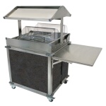 (Discontinued) Cadco CBC-GG-2-L3 - Merchandising Cart, (2) hot food wells, enclosed base with (2) doors, Grey panels