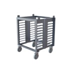 Cadco OST-195-C - Oven Stand, full size, mobile, open base with pan rack slides