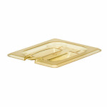Cambro 80HPCHN150 - H-Pan Cover, high heat, 1/8 size, notched, with handle, amber, (Case of 6)