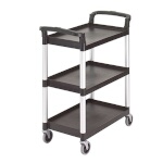 Cambro BC331KD110 - Service Cart, open design, (3) shelves, 300 lb. capacity, black