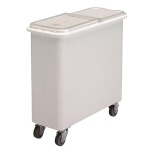 Cambro IBSF27148 - Flat Top Ingredient Bin, mobile, 27 gallon, sliding lid, white with clear cover