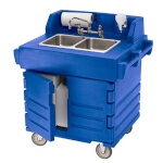 Cambro KSC402186 - Hand Sink Cart, with 2 compartment sink, navy blue