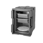 Cambro UPC400SP191 - Pan Carrier, front loading, capacity 60 qt., security package, granite gray