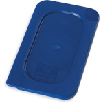 Carlisle 3058360 - Smart Lid Food Pan Lid, fits all 1/9 size pans, solid, rounded rim, dark blue, (Case of 6)