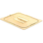Carlisle 10430U13 - StorPlus High Heat Lid, for 1/2-size food pan, handled, solid, amber, (Case of 6)