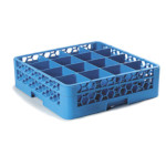 Carlisle RG16-114 - Dishwasher Glass Rack, 16-compartments with (1) extender, full-size, blue