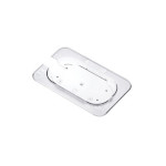 Araven 84013 - Universal Contact Lid, GN 1/9 size, notched, polycarbonate, clear, (Case of 6)