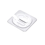 Araven 84018 - Universal Contact Lid, GN 1/6 size, notched, polycarbonate, clear, (Case of 6)