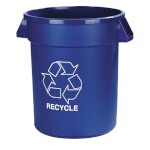 Carlisle 841032REC14 - Bronco Recycle Waste Container, 32 gallon, round, blue, (Case of 4)