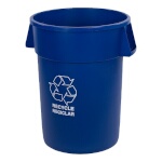 Carlisle 841044REC14 - Bronco Recycle Waste Container, 44 gallon, round, blue, (Case of 3)