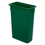 Carlisle 34202309 - Trimline Waste Container, 23 gallon, rectangular, polyethylene, green, (Case of 4)