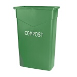 Carlisle 342023CMP09 - Trimline Compost Container, 23 gallon, rectangular, green, (Case of 4)