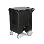 Carlisle IC2250T03 - Cateraide Mobile Tall Ice Caddy, 125 lb. capacity, insulated, front faucet, black