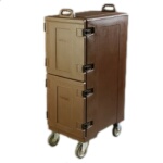 Carlisle PC600N01 - Food Carrier, double-end loader, holds (16) food pans, insulated, brown