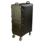 Carlisle PC600N03 - Food Carrier, double-end loader, holds (16) food pans, insulated, black