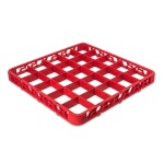 Carlisle RE25C05 - Divided Glass Rack Extender, full-size, 25-compartments, red, (Case of 6)