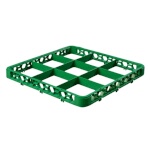 Carlisle RE9C09 - Divided Glass Rack Extender, full-size, 9-compartments, green, (Case of 6)