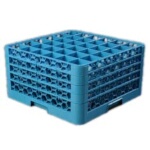 Carlisle RG36-414 - Dishwasher Glass Rack, 36-compartments with (4) extenders, full-size, blue, (Case of 2)
