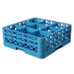Carlisle RG9-214 - Dishwasher Glass Rack, 9-compartments with (2) extenders, full-size, blue