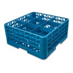 Carlisle RG9-314 - Dishwasher Glass Rack, 9-compartments with (3) extenders, full-size, blue, (Case of 2)