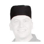 John Ritzenthaler H008-R - Chef's Pill Box Hat, regular, black with black mesh top