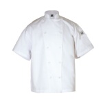 John Ritzenthaler J005-L - Chef's Jacket, large, short sleeve, drop shoulder & back yoke, white