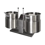 Cleveland TKET6T - Tilting Kettle, electric, twin unit, 6 gallon each, 2/3 steam jacket, lever style-tilting