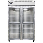 Continental 2FSNSSGDHD - Reach-In Freezer, two-section, shallow depth, narrow glass half doors