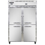 Continental 2RFNSAHD - Reach-In Dual Temp Unit, two-section, (4) half-height solid doors