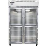 Continental 2RNSSGDHD - Reach-In Refrigerator, two-section, narrow glass half doors