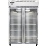 Continental 2RSNSAGD - Reach-In Refrigerator, two-section, shallow depth, narrow glass doors