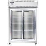 Continental 2RSNSSSGD - Reach-In Refrigerator, two-section, shallow depth, narrow sliding glass doors
