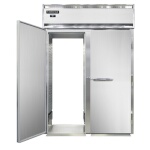 Continental D2RINRT-E - Extra-High Refrigerator, roll-thru, two-section, solid doors, stainless steel ramps