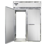 Continental D2RINSART-E - Extra-High Refrigerator, roll-thru, two-section, solid doors, stainless steel ramps