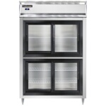Continental D2RSNSASGDHD - Reach-In Refrigerator, two-section, shallow depth, half-height sliding glass doors