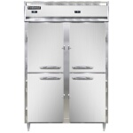 Continental D2RFNSAHD - Reach-In Dual Temp Unit, two-section, narrow half-height solid doors