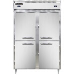 Continental D2RFSNSSHD - Reach-In Dual Temp Unit, two-section, shallow depth, narrow half-height solid doors