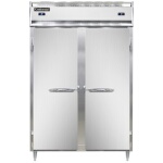 Continental D2RFSNSS - Reach-In Dual Temp Unit, two-section, shallow depth, narrow full-height solid doors