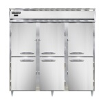 Continental DL3W-HD - Reach-In Heated Cabinet, three-section, narrow half-height doors