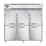 Continental DL3W-SS-PT-HD - Pass-Thru Heated Cabinet, three-section, narrow half-height doors