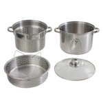 Crestware SSPASTA - Pasta & Steamer Pot, 8 qt. capacity, .5mm satin interior (Case of 4)