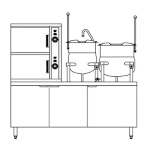 Crown Steam ECX-10-6-6 - Convection Steamer/Kettle, electric, (2) compartment, (2) 6 gal., 60