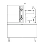 Crown Steam ECX-2-10 - Convection Steamer/Kettle, electric, (2) compartment, (1) 10 gal., 48