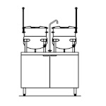 Crown Steam EMT-10-10 - Kettle/Cabinet Assembly, electric, (2) 10 gallon kettle, 24