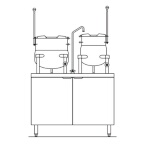 Crown Steam EMT-10-6 - Kettle/Cabinet Assembly, electric, (1) 6 & (1) 10 gallon kettles, 36