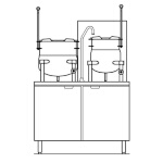 Crown Steam GMT-10-6 - Kettle/Cabinet Assembly, gas, (1) 6 & (1) 10 gallon kettles, 42