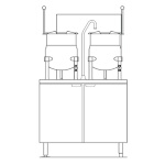 Crown Steam GMT-6-6 - Kettle/Cabinet Assembly, gas, (2) 6 gallon kettles, 36