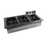 Delfield N8745-D - Drop-In Hot Food Well, Electric, wet/dry type with drain & manifold, 3-pan