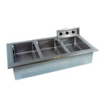Delfield N8768ND - Narrow Drop-In Hot Food Well, Electric, wet or dry type, 3-pan, with drains